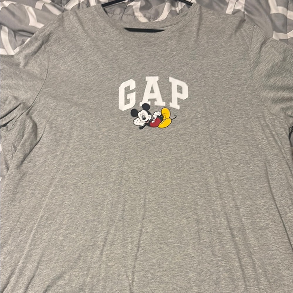 GAP Gray Short Sleeve Tee with Mickey Mouse